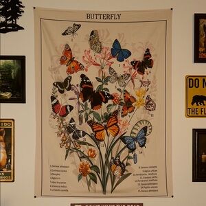 Butterfly Wall Tapestry with Colorful Design